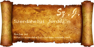 Szerdahelyi Jordán névjegykártya